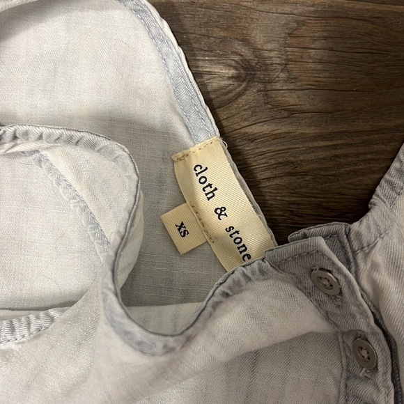 Anthropologie Cloth & Stone Chambray Romper XS - Picture 3 of 7